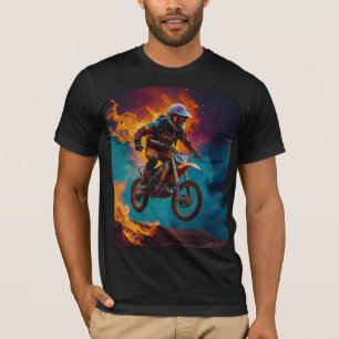 Motocross Racer & Volcanic Eruption T-Shirt