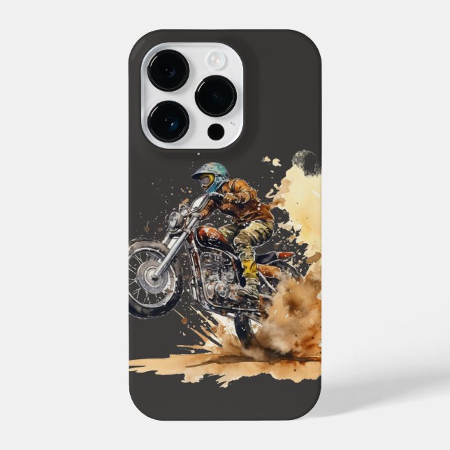 Motocross Racing Action Graphic iPhone Case (Back)