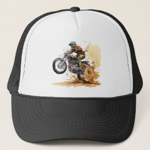 Motocross Racing Action Graphic Trucker Hat