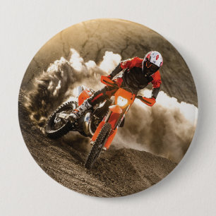 Motocross Rider 10 Cm Round Badge