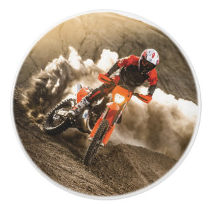 Motocross Rider Ceramic Knob