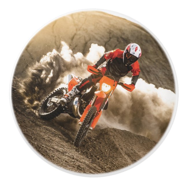 Motocross Rider Ceramic Knob (Front)