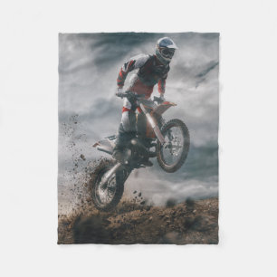 Motocross rider fleece blanket