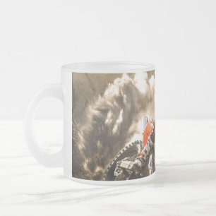 Motocross Rider Frosted Glass Coffee Mug