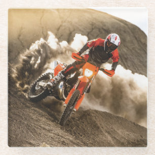 Motocross Rider Glass Coaster