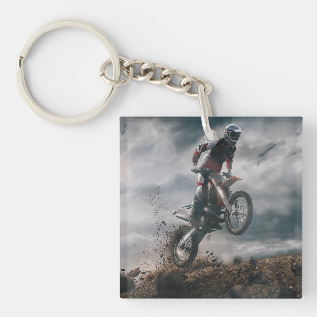 Motocross Rider Key Ring (Front)