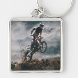 Motocross rider key ring