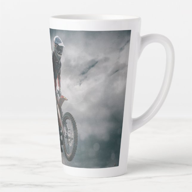 Motocross rider latte mug (Right)
