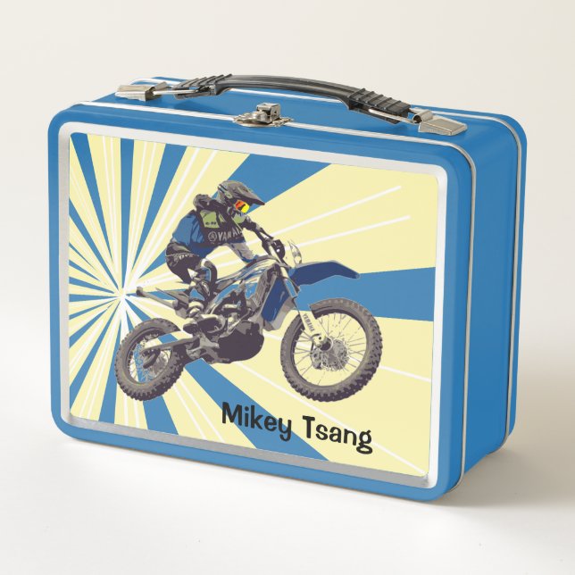Motocross Rider Metal Lunch Box (Front)