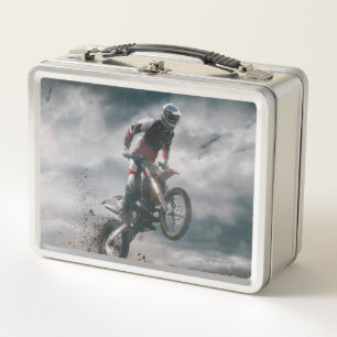 Motocross Rider Metal Lunch Box