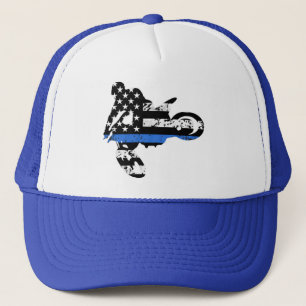 motocross rider motorcycle cop thin blue line truc trucker hat
