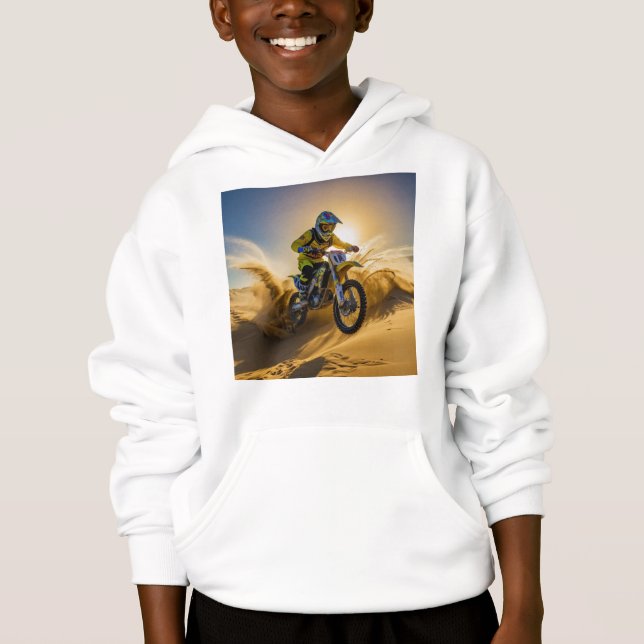 Motocross Rider Riding in the Dunes (Front)