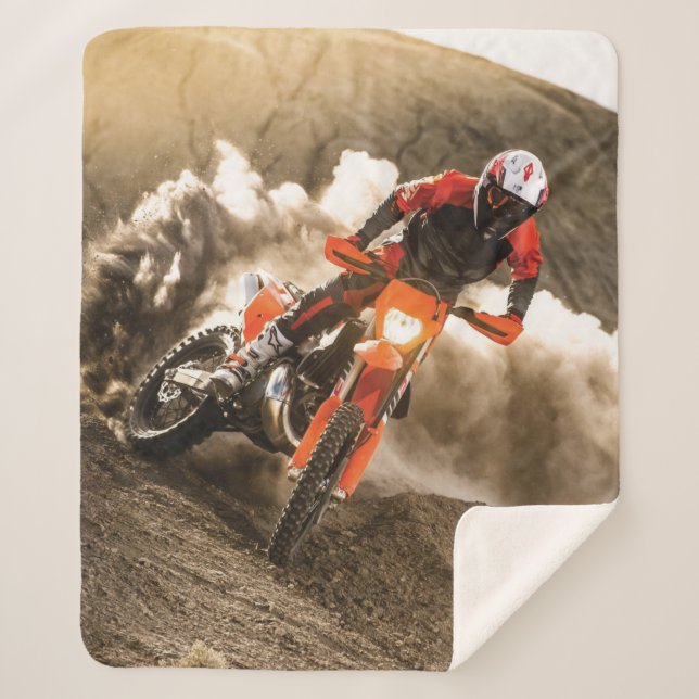 Motocross Rider Sherpa Blanket (Front)