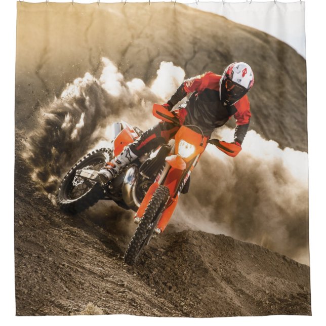 Motocross Rider Shower Curtain (Front)