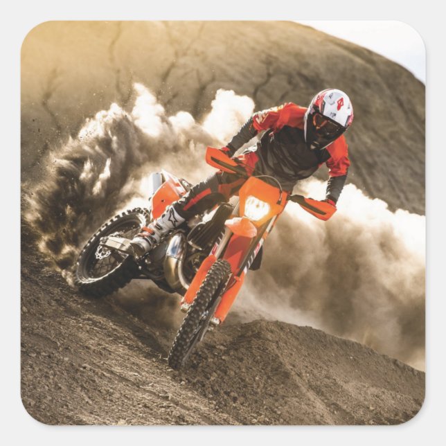 Motocross Rider Square Sticker (Front)
