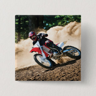 Motocross rider throw pillow 15 cm square badge