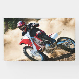 Motocross rider throw pillow banner