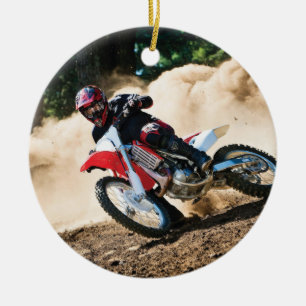 Motocross rider throw pillow ceramic tree decoration