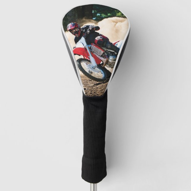 Motocross rider throw pillow golf head cover (Front)
