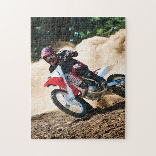 Motocross rider throw pillow jigsaw puzzle (Vertical)