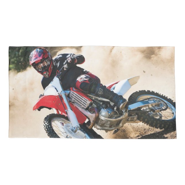 Motocross rider throw pillow pillowcase (Back)