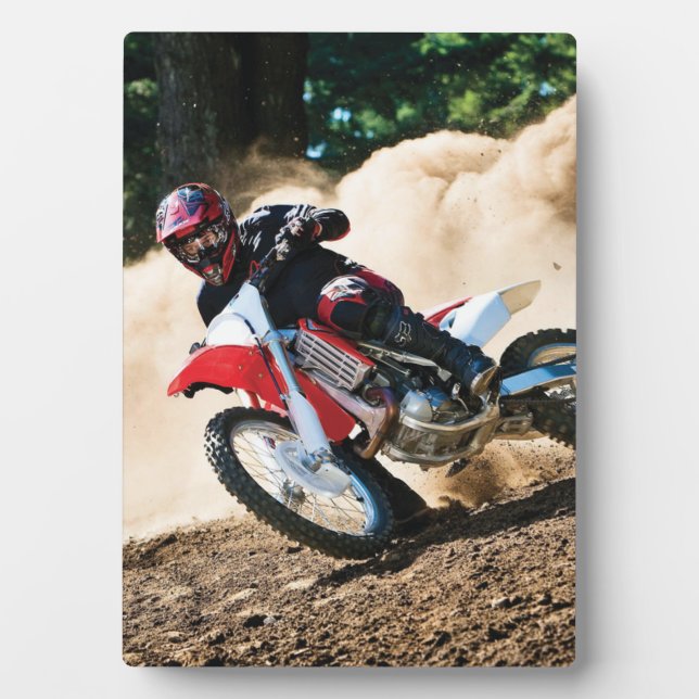 Motocross rider throw pillow plaque (Front)