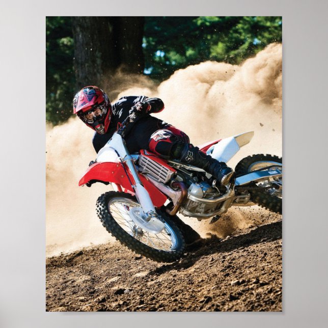 Motocross rider throw pillow poster (Front)