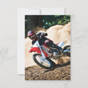 Motocross rider throw pillow RSVP card