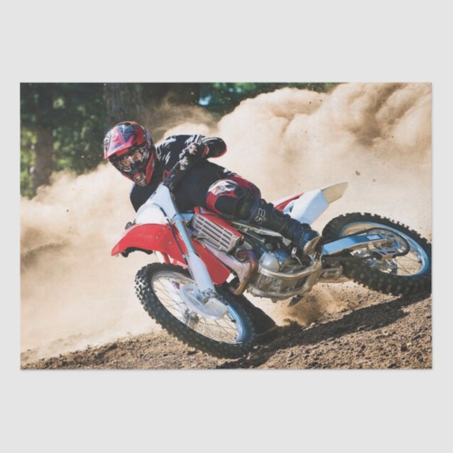Motocross rider throw pillow tissue paper (Front)