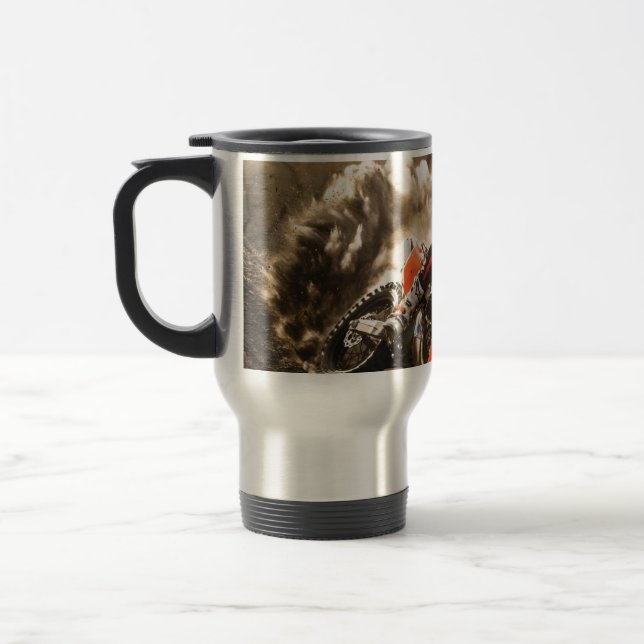 Motocross Rider Travel Mug (Left)