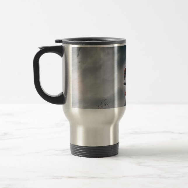 Motocross rider travel mug (Left)