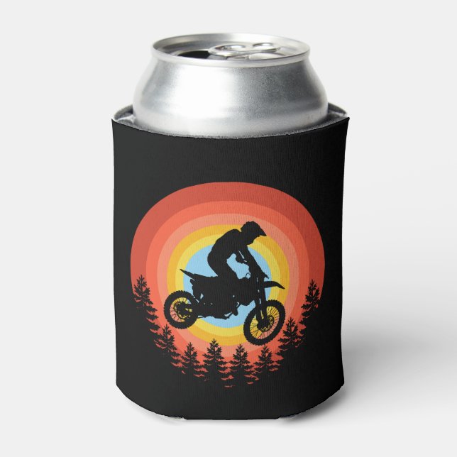 MOTOCROSS RIDER VINTAGE SUNSET  CAN COOLER (Can Front)