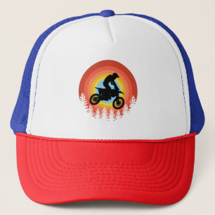 MOTOCROSS RIDER VINTAGE SUNSET  TRUCKER HAT