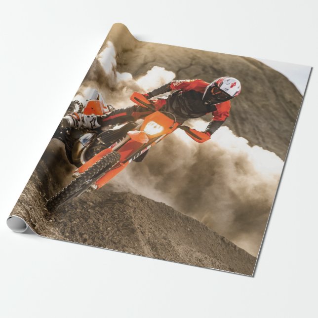 Motocross Rider Wrapping Paper (Unrolled)