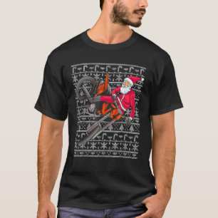 Motocross Santa Claus Ugly Christmas Dirt Bike Men T-Shirt
