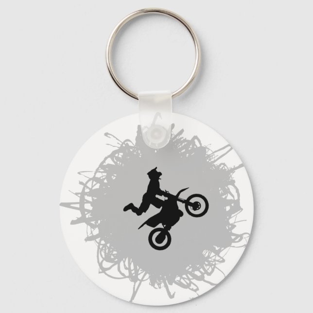 Motocross Scribble Style Key Ring (Front)