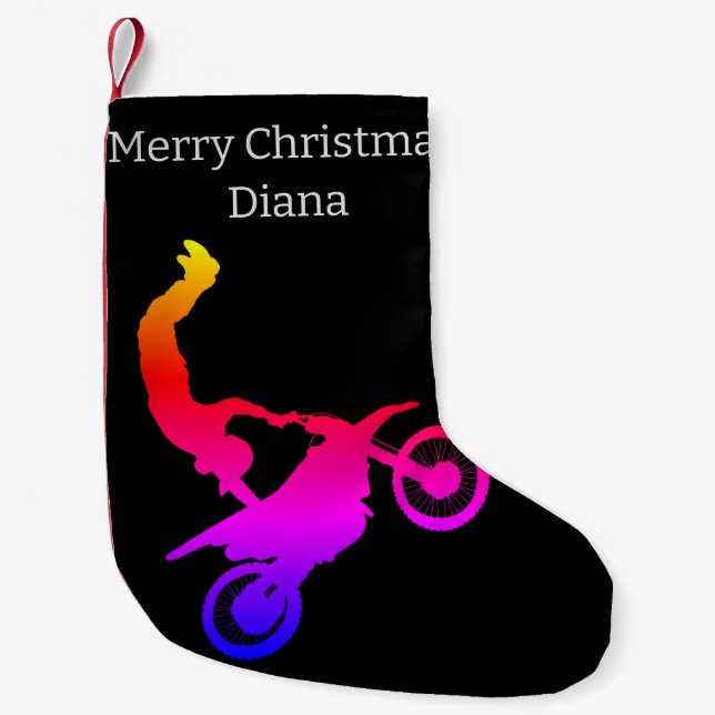 Motocross Small Christmas Stocking (Front)