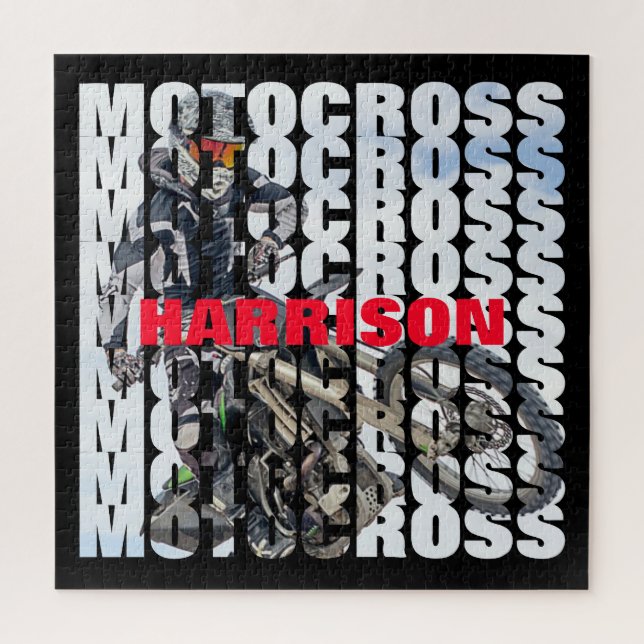 Motocross Sports Dirt Biker Personalised Jigsaw Puzzle (Vertical)