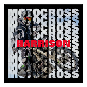 Motocross Sports Dirt Biker Personalised Poster