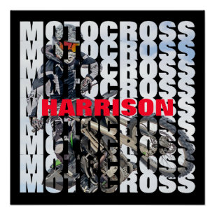 Motocross Sports Dirt Biker Personalised Poster