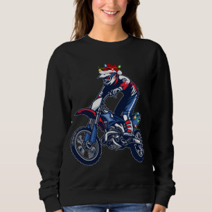 Motocross Sports Lover Xmas Santa Hat Motocross Ch Sweatshirt