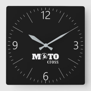 Motocross Square Wall Clock