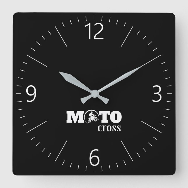 Motocross Square Wall Clock (Front)