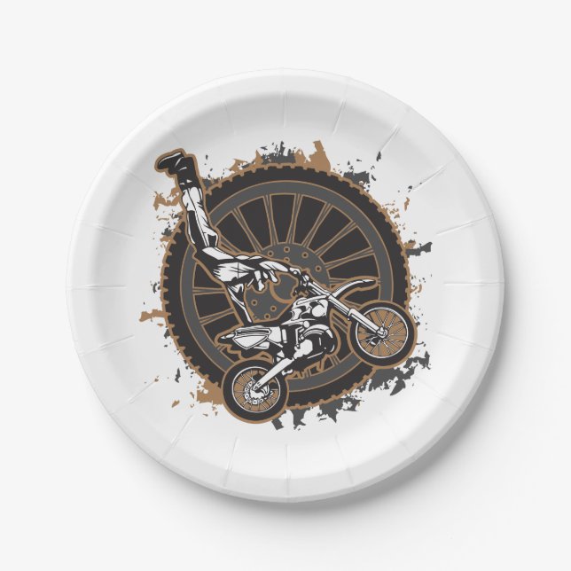 Motocross Stunt Paper Plate (Front)
