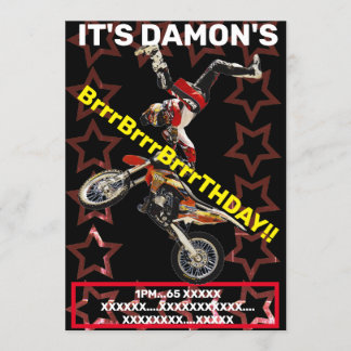 MOTOCROSS SUPERCROSS MOTORBIKE INVITATION