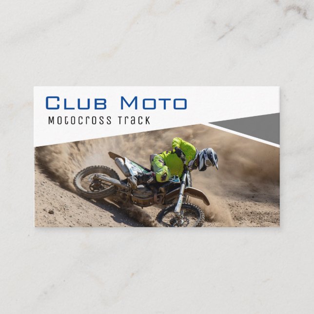 Motocross Track | Motorcyclist Business Card (Front)