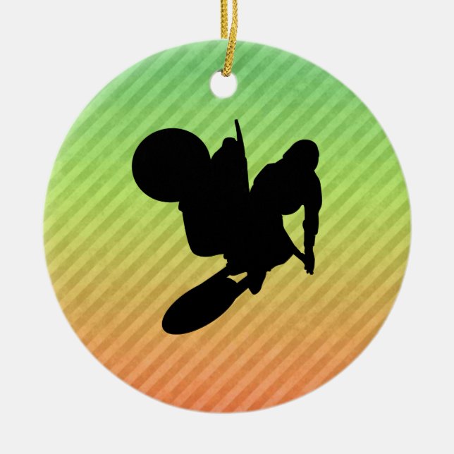 Motocross Whip Ceramic Tree Decoration (Front)