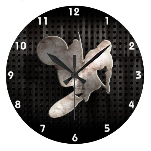Image of Motocross Whip; Cool Black Large Clock