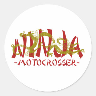 Motocrosser Dragon Ninja Classic Round Sticker