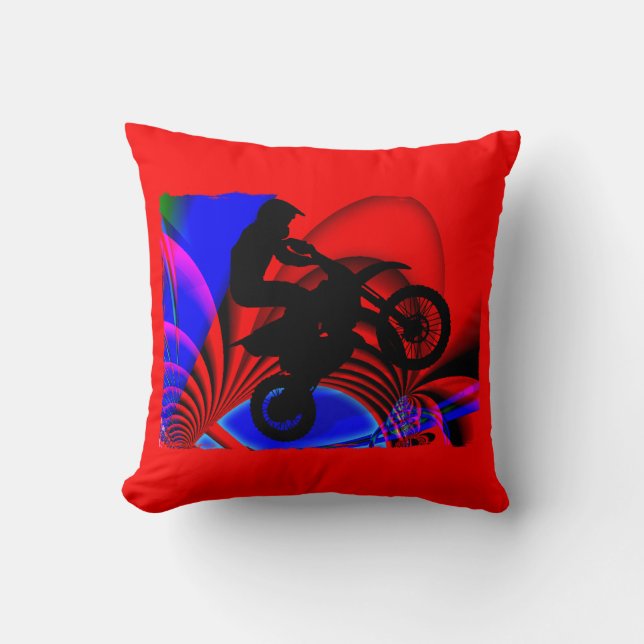 Motocrossing Going Loopy Cushion (Front)